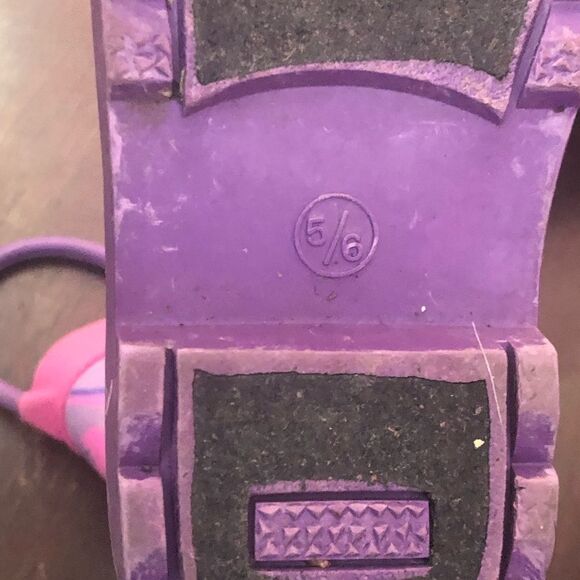 Lily & Dan girls rain boots. Size 5/6. Purple with pink flamingos. - Picture 8 of 8